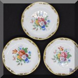 P33. Set of 3 Aynsley floral gold rimmed plates. - $15 
